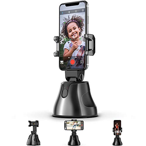 Selfie Stick,Prosvet 360° Rotation Auto Face&Object Tracking Live Broadcast Streaming Smart Shooting Camera Phone Mount,Cature 360°Camera Men Selfie Mount Auto Countdown for All Cellphone(Black)