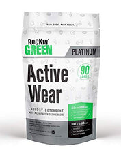 Load image into Gallery viewer, Rockin' Green Active Wear Laundry Detergent 45oz (90 Loads) | All-Natural, Non-Toxic, and Safe for Sensitive Skin | Vegan and Biodegradable | Odor Removing Soap for Gym Workout Clothes &amp; Sports Wear
