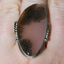 Load image into Gallery viewer, Dendritic agate ring, Landscape agate, Moss agate, 38x20x1 mm
