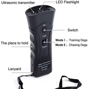 Careland Dog Trainer Device Electronic Dog Deterrent/Dog Barking Control Devices Training Tool Stop Barking Dog Repeller Handheld and Portable, Anti-Bark Device(Black)