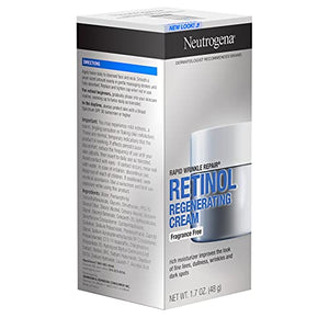 Neutrogena Rapid Wrinkle Repair Retinol Cream, Anti-Wrinkle Face & Neck Cream with Hyaluronic Acid & Retinol, Fragrance-Free Moisturizer, 1.7 oz