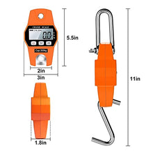 Load image into Gallery viewer, RUOQUTWK Digital Hanging Scale, with Precision Sensor 660LB Spring Hanging Weight Scale for Fish, Hunting, Fishing, Bicycles, Large Luggage, Farm, Meat Scale, Etc. (Crane Scale 300 kg Orange)
