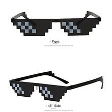 Load image into Gallery viewer, [3 Pack] Thug Life Sunglasses, Men Women Glass 8 Bit Pixel Mosaic Glasses Photo Props Unisex Sunglass Toy - Black
