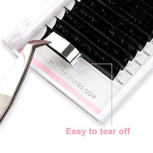 TDANCE Eyelash Extension Supplies Rapid Blooming Volume Eyelash Extensions Thickness 0.07 D Curl Mix 14-19mm Easy Fan Volume Lashes Self Fanning Individual Eyelashes Extension (D-0.07,14-19mm)