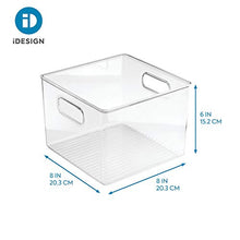 Load image into Gallery viewer, iDesign Plastic Bin, Kitchen Storage Organizer for Refrigerator, Freezer and Pantry, 8" x 8" x 6", BPA-Free, Medium, Clear
