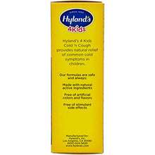Load image into Gallery viewer, Kids Cold Medicine and Mucus Relief for Ages 2+, Hylands 4 Kids Cold 'n Mucus, Day and Night Value Pack, Syrup Cough Medicine for Kids, Nasal Decongestant and Allergy Relief, 4 Fl Oz Each
