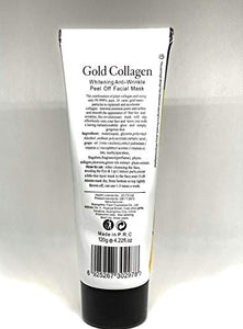 24K Gold Facial Mask Collagen Peel-off with Skin Soft Brush Applicator, Whitening Anti-Wrinkle Lifting Firming Moisturizing Face Skin Care Masks 4.22 Fl.oz (gold60)