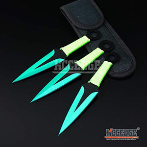 Tactical Knife Survival Knife Hunting Knife 6.75" Ninja Kunai Throwing Knives Set Fixed Blade Knife Razor Sharp Edge Camping Accessories Survival Kit Tactical Gear 73888 (Green)