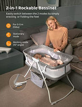 Load image into Gallery viewer, besrey Bassinet for Baby, 3 in 1 Portable Baby Bassinets, Rocking Cradle Bed, Easy Folding Bedside Sleeper Crib, Quick-Fold for Newborn Infant, up to 33 lb Compact Storage, Mattress and Net Included
