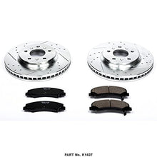 Load image into Gallery viewer, Power Stop K1437 Front Z23 Carbon Fiber Brake Pads with Drilled &amp; Slotted Brake Rotors Kit
