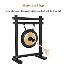 Load image into Gallery viewer, Eastar Gong Desk Gong Instrument Large Gong Desk Chime Meditation Gong Percussion Instruments with Mallet Desktop Gong Table Chime Black/Bronze
