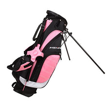 Load image into Gallery viewer, Remarkable Girls Right Handed Pink Junior Golf Club Set for Age 9 to 12 (Height 4'4" to 5') Set Includes: Driver (15"), Hybrid Wood (25, 7, 9 Iron, Putter, Bonus Stand Bag &amp; 2 Headcovers
