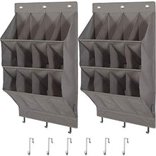 Load image into Gallery viewer, STORAGE MANIAC Over The Door Shoe Organizer, 2-Pack Hanging Shoe Organizer, Wall Shoe Organizer Grey, 12-Pocket
