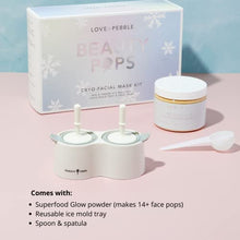 Load image into Gallery viewer, Love &amp; Pebble Beauty Pops - Ice Roller for Face Massage &amp; Skin Care Ice Mask for Face Set with Turmeric &amp; Aloe | Cryo Dermal Benefits of Ice Face Roller and Gua Sha, As Seen on Shark Tank and Tik Tok
