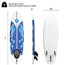 Load image into Gallery viewer, GYMAX Surfboard, 6&#39; Body Board with Removable Fins &amp; Protective Leash, Non-Slip Surfing Board for Surfing, Fishing Water Yoga
