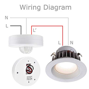 J.LUMI YCA1001 Ceiling Mount Motion Sensor Switch, 360 Occupancy Sensor, High Sensitivity PIR Motion Sensor Light Switch, Ceiling Motion Sensor (110V-277VAC)