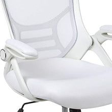 Load image into Gallery viewer, Flash Furniture High Back White Mesh Ergonomic Swivel Office Chair with White Frame and Flip-up Arms
