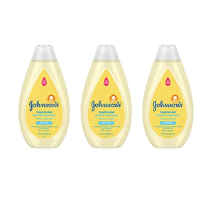 Johnson's Head-to-Toe Gentle Tear-Free Baby & Newborn Wash & Shampoo, Sulfate-, Paraben- Phthalate- & Dye-Free, Hypoallergenic Wash for Sensitive Skin & Hair, 3 x 16.9 fl. Oz (Amazon Exclusive)