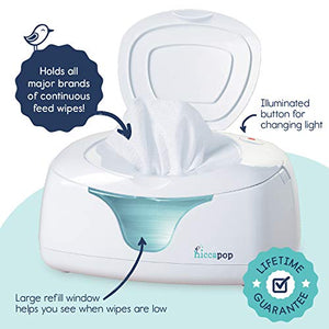 Wipe Warmer and Baby Wet Wipes Dispenser | Holder | Case with Changing Light