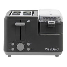 Load image into Gallery viewer, West Bend 78500 2-Slice Breakfast Station Wide Slot Toaster with Removable Crumb Includes Meat and Vegetable Warming Tray with Egg Cooker and Poacher Certified, Black
