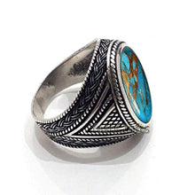 Load image into Gallery viewer, Blue Copper Turquoise Ring, 925 Sterling Silver Jewelry, December Birthstone Ring, Blue Copper Turquoise Men's Ring, Mens Turquoise Gemstone Ring, Ring For Him, Mens Ring, Birthday Gift, Gift Ring
