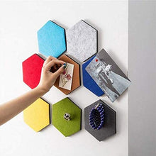 Load image into Gallery viewer, VANCORE Felt Tile Board Hexagon Push Pin Board for Wall Decor Self Adhesive Wall Bulletin Boards for Notes,Pictures,Photos,Memo, Office and Home Decor 5.1x5.8In, 8 Pcs/set
