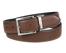 Load image into Gallery viewer, Tommy Hilfiger Men's Reversible Belt, Black/Brown Silver, 36
