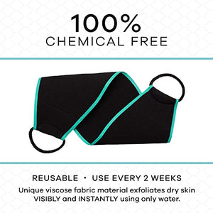 Dermasuri Deep Exfoliating Back Scrubber - 27 Inches Long, 8 Inches Wide - Bath & Shower Body Scrubber - Exfoliator Scrub Tool - Skin Care for Women & Men - Exfoliation Body Scrubber for Shower