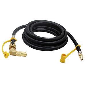 MCAMPAS 12FT 1/4" Quick Connect Fittings Propane Hose with Elbow Adapter Converter for 17" and 22" Blackstone Tabletop Camper Grill Hook Up RV Motorhomes