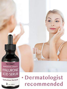 Hyaluronic Acid Serum for Face & Skin | 2 oz | Paraben & SLS Free Moisturizer | By Horbaach