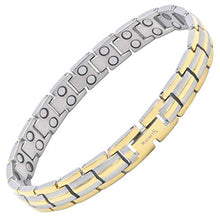 Load image into Gallery viewer, MagnetRX® Women's Ultra Strength Magnetic Therapy Bracelet - Arthritis Pain Relief &amp; Carpal Tunnel Titanium Magnetic Bracelets for Women - Adjustable Length with Sizing Tool (Silver &amp; Gold)
