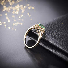 Load image into Gallery viewer, Beyond jewelry Natural Ruby Sapphire Emerald Diamond Engagement Ring in 14K Yellow Gold for Women

