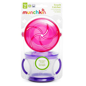 Munchkin Snack Catcher, 2 Pack, Pink/Purple