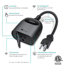 Load image into Gallery viewer, Kasa Outdoor Smart Dimmer Plug, IP64 Plug- in Dimmer for Outdoor String Lights, Compatible with Alexa, Google Assistant &amp; SmartThings, Long Wi-Fi Range 2.4Ghz, No Hub Required, ETL Certified(KP405)
