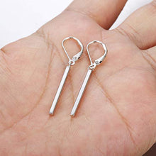 Load image into Gallery viewer, Milacolato 925 Sterling Silver Vertical Bar Dangle Earrings for Women Leverback Drop Earrings Elegant
