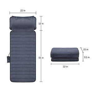 Comfier Massage Mat, Full Body Heating Massage Pad with Movable Shiatsu Neck Massage Pillow, 10 Vibrating Motors & 4 Heating Pad, Neck,Shoulder Back Massager