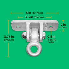 Load image into Gallery viewer, Jungle Gym Kingdom Swing Set Hangers - 4 Heavy Duty Brackets with Locking Snap Hooks for Porch, Patio, Playground - Indoor/Outdoor Hardware &amp; Accessories
