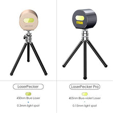 Load image into Gallery viewer, Compact Laser Engraver machine, LaserPecker Pro Portable Engraver Lazer Engraving Etcher Desktop Laser Cutter Printer with Auto-focus stand for DIY Logo Design, Art Craft, Wood Paper Leather Food
