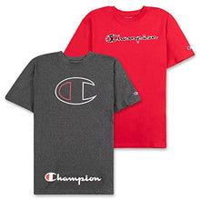 Load image into Gallery viewer, Champion Mens Big and Tall T Shirt, Crewneck Men Tees 2 Pack Charcoal/Red 6X
