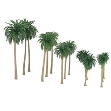 Load image into Gallery viewer, NUOLUX Model Tree Coconut Palm Trees Scenery Model Miniature Railroad Diorama Layout Architecture Trees for DIY Scenery Landscape, Natural Green 5 Size 15Pcs
