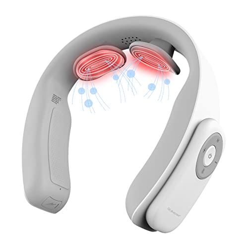 QUINEAR Neck Massager with Heat, Intelligent Wireless Electric Pulse Neck Massage Device Helpful for Pain Relief & Deep Relaxation - 5 Massage Modes, 16 Intensities & 2 Heating Function