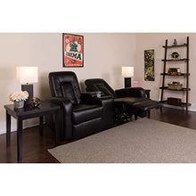 Load image into Gallery viewer, Flash Furniture Eclipse Series 2-Seat Reclining Black LeatherSoft Theater Seating Unit with Cup Holders
