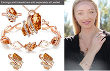 Load image into Gallery viewer, Leafael Wish Stone Pendant Necklace with Amber Brown Birthstone Crystal for November, 18K Rose Gold Plated, 18" + 2" Chain
