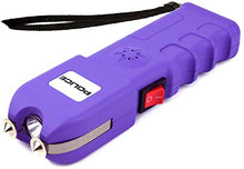 Load image into Gallery viewer, POLICE Stun Gun 928 - Max Voltage Heavy Duty Rechargeable with Siren Alarm LED Flashlight, Purple

