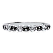 Load image into Gallery viewer, Dazzlingrock Collection 0.15 Carat (ctw) Sterling Silver Round Black &amp; White Diamond Ladies Wedding Band, Size 8
