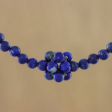 Load image into Gallery viewer, NOVICA Lapis Lazuli .950 Sterling Silver Beaded Necklace, 16.25" 'Blue Grapes'
