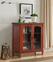 Load image into Gallery viewer, MAISON ARTS Buffet &amp; Sideboard Kitchen Storage Cabinet w/Adjustable Shelves Buffet Cabinet w/Glass Doors China Cabinet for Kitchen Dining Room Living Room, Embossed Frame

