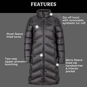 Marmot Women’s Montreaux Full-Length Parka | Down-Insulated, Water-Resistant Jet Black, Large
