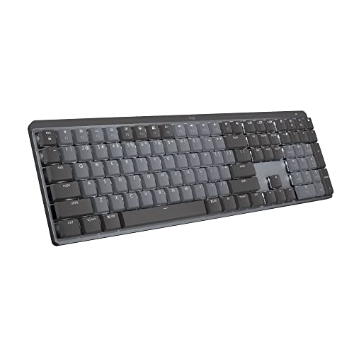 Logitech MX Mechanical Wireless Illuminated Performance Keyboard, Tactile Quiet Switches, Backlit Keys, Bluetooth, USB-C, macOS, Windows, Linux, iOS, Android, Metal