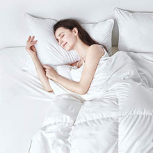 Load image into Gallery viewer, HODOMG Goose Down Alternative Comforter - All Season Full Comforter Duvet Insert with Corner Tabs - Hypoallergenic - Ultra - Breathable - Soft Plush Fabric, Quilted White Comforter
